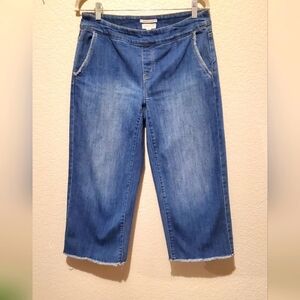 💚5/$25 Westbound The Park Avenue Fit Frayed Hem Wide Leg Cropped Jeans Size 6
